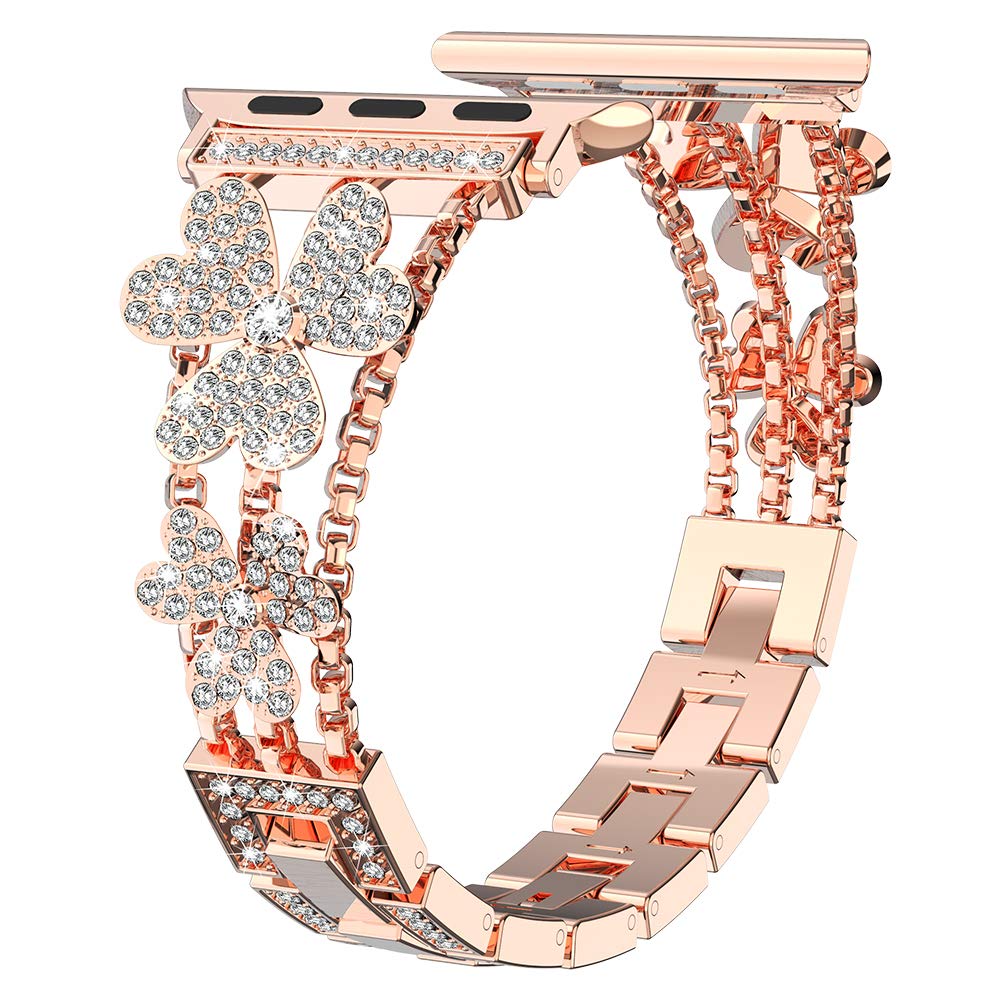 For Apple Watch Ultra Ultra 2 49mm Series 9 8 7 45mm 6 5 4 SE SE (2022) (2023) 44mm 3 2 1 42mm Rhinestone Metal Watch Strap For Apple Watch Ultra Ultra 2 49mm Series 9 8 7 45mm 6 5 4 SE SE (2022) (2023) 44mm 3 2 1 42mm Rhinestone Metal Watch Strap